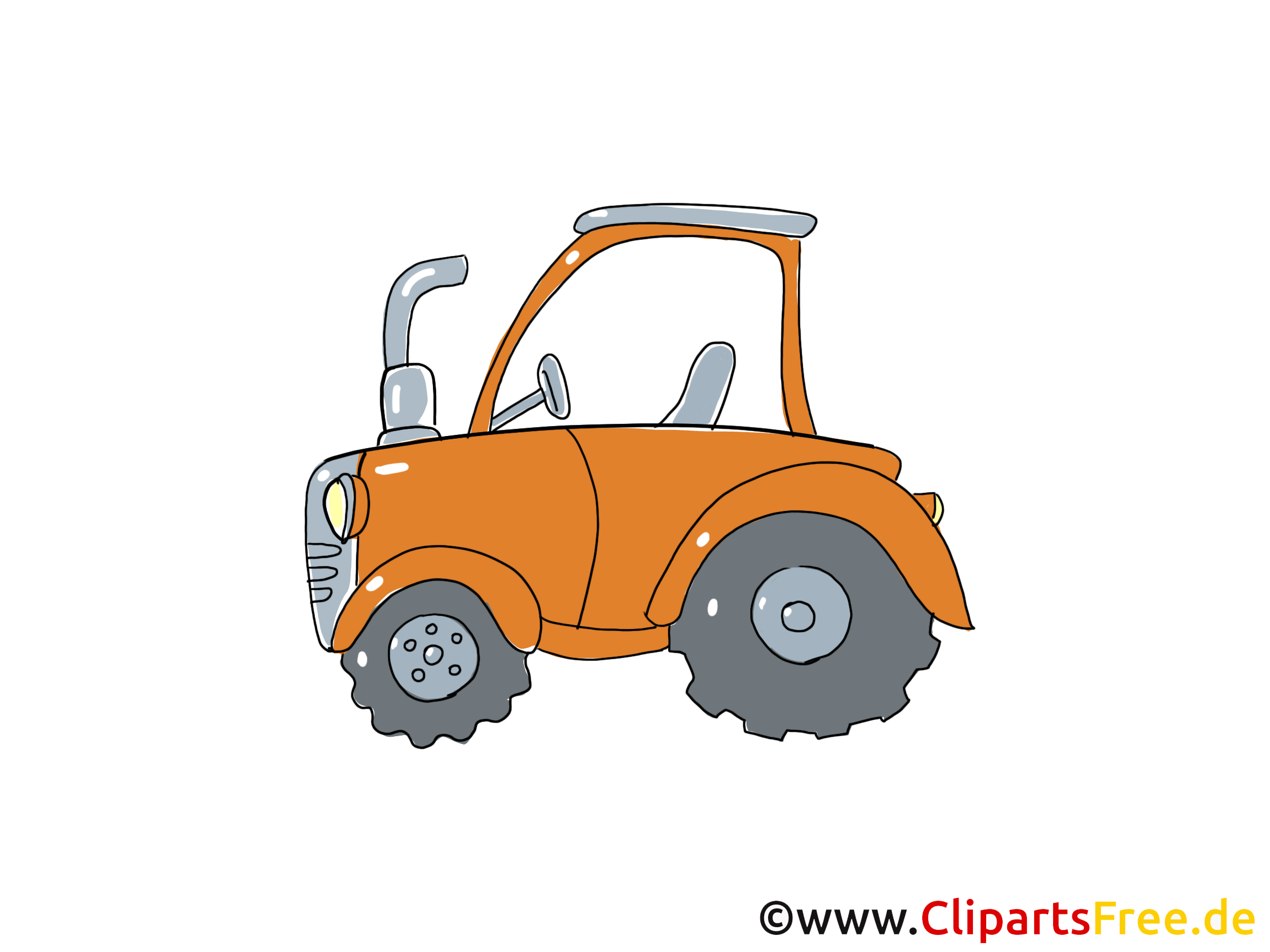 Traktor Clipart, Bild, Cartoon, Comic, Grafik