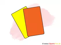 Gelbe und rote Karten Fusball Clipart, Bild, Illustration, Grafik