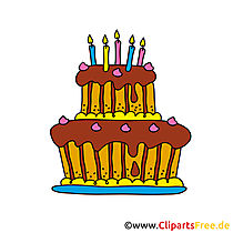Clip Art zum Geburtstag - Geburtstagstorte Cartoon