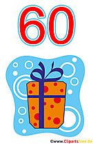 Geschenk zum 60 Geburtstag Clipart gratis
