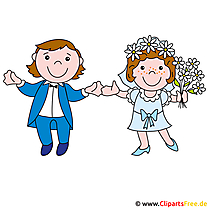 Hochzeit Cartoon Brautpaar