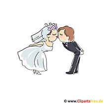 Vorlage für Einladung zu Hochzeit - Kuss Clipart