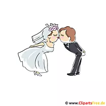 Vorlage für Einladung zu Hochzeit - Kuss Clipart